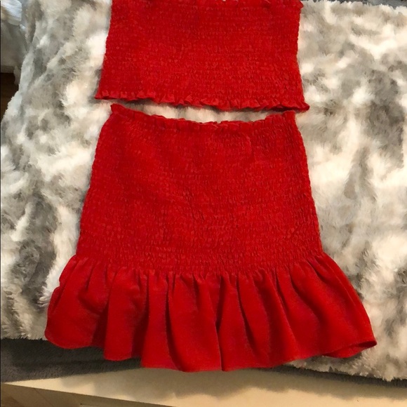 Red Two Piece Set - Picture 3 of 4